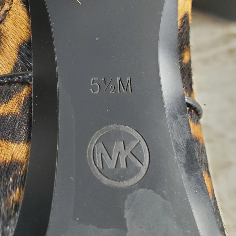 Michael Kors Katerina Womens Tall Boots Sz 5.5 Butterscotch Leopard Animal Print